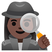 🕵🏿‍♀️ Emoji Detetive Mulher: Pele Escura na Google 15.0.