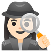 🕵🏻‍♀️ Emoji Detective Mujer: Tono De Piel Claro en Google 15.0.