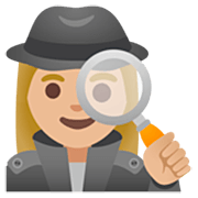 🕵🏼‍♀️ Emoji Detetive Mulher: Pele Morena Clara na Google 15.0.