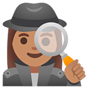 Emoji 🕵🏽‍♀️ Investigatrice: Carnagione Olivastra su Google 15.0.