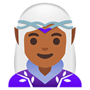 Emoji 🧝🏾‍♀️ Elfo Donna: Carnagione Abbastanza Scura su Google 15.0.