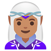 Emoji 🧝🏽‍♀️ Elfo Donna: Carnagione Olivastra su Google 15.0.