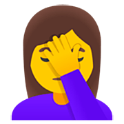 🤦‍♀️ Emoji Mulher Decepcionada na Google 15.0.