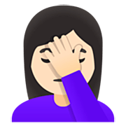 🤦🏻‍♀️ Emoji Mujer Con La Mano En La Frente: Tono De Piel Claro en Google 15.0.