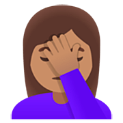 🤦🏽‍♀️ Emoji sich an den Kopf fassende Frau: mittlere Hautfarbe Google 15.0.