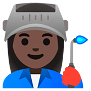 Emoji 👩🏿‍🏭 Operaia: Carnagione Scura su Google 15.0.