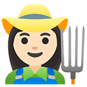 Emoji 👩🏻‍🌾 Contadina: Carnagione Chiara su Google 15.0.