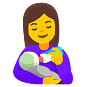 Émoji 👩‍🍼 Femme Allaitant Un Bébé sur Google 15.0.