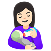 👩🏻‍🍼 Emoji Mulher Alimentando Bebê: Pele Clara na Google 15.0.