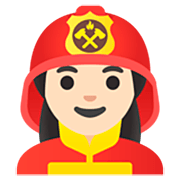 Emoji 👩🏻‍🚒 Pompiere Donna: Carnagione Chiara su Google 15.0.