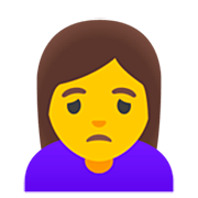 🙍‍♀️ Emoji Mulher Franzindo A Sobrancelha na Google 15.0.