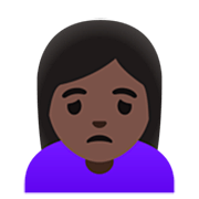 Emoji 🙍🏿‍♀️ Donna Corrucciata: Carnagione Scura su Google 15.0.