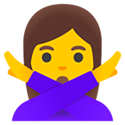 🙅‍♀️ Emoji Mujer Haciendo El Gesto De «no» en Google 15.0.