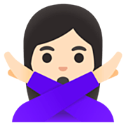 🙅🏻‍♀️ Emoji Mujer Haciendo El Gesto De «no»: Tono De Piel Claro en Google 15.0.