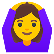 🙆‍♀️ Emoji Frau mit Händen auf dem Kopf Google 15.0.