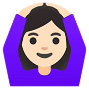 🙆🏻‍♀️ Emoji Mujer Haciendo El Gesto De «de Acuerdo»: Tono De Piel Claro en Google 15.0.