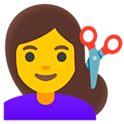 Emoji 💇‍♀️ Taglio Di Capelli Per Donna su Google 15.0.
