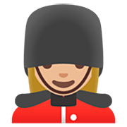 💂🏼‍♀️ Emoji Guardia Mujer: Tono De Piel Claro Medio en Google 15.0.