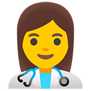 Emoji 👩‍⚕️ Operatrice Sanitaria su Google 15.0.