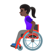 Frau in manuellem Rollstuhl: dunkle Hautfarbe Google 15.0.