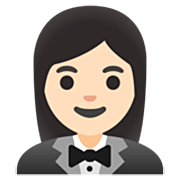 🤵🏻‍♀️ Emoji Mujer Con Esmoquin: Tono De Piel Claro en Google 15.0.
