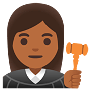 Émoji 👩🏾‍⚖️ Juge Femme : Peau Mate sur Google 15.0.