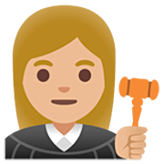 Emoji 👩🏼‍⚖️ Giudice Donna: Carnagione Abbastanza Chiara su Google 15.0.