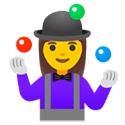 Emoji 🤹‍♀️ Giocoliere Donna su Google 15.0.