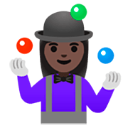🤹🏿‍♀️ Emoji Mujer Haciendo Malabares: Tono De Piel Oscuro en Google 15.0.