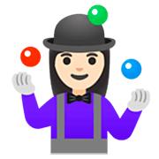 🤹🏻‍♀️ Emoji Mulher Malabarista: Pele Clara na Google 15.0.