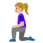 Emoji 🧎🏼‍♀️ Donna Inginocchiata: Carnagione Abbastanza Chiara su Google 15.0.