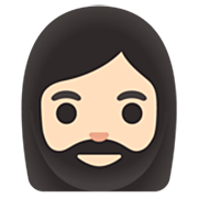Emoji 🧔🏻‍♀️ Uomo Con La Barba Carnagione Chiara su Google 15.0.