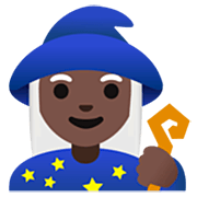 Emoji 🧙🏿‍♀️ Maga: Carnagione Scura su Google 15.0.
