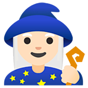 Emoji 🧙🏻‍♀️ Maga: Carnagione Chiara su Google 15.0.