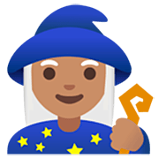🧙🏽‍♀️ Emoji Maga: Pele Morena na Google 15.0.