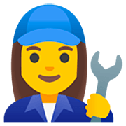 Emoji 👩‍🔧 Meccanico Donna su Google 15.0.