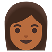 👩🏾 Emoji Frau: mitteldunkle Hautfarbe Google 15.0.