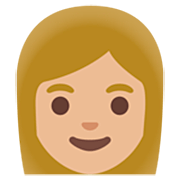 👩🏼 Emoji Mujer: Tono De Piel Claro Medio en Google 15.0.