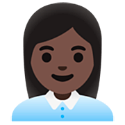 👩🏿‍💼 Emoji Oficinista Mujer: Tono De Piel Oscuro en Google 15.0.
