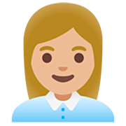 👩🏼‍💼 Emoji Funcionária De Escritório: Pele Morena Clara na Google 15.0.