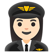 Emoji 👩🏻‍✈️ Pilota Donna: Carnagione Chiara su Google 15.0.