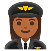 Emoji 👩🏾‍✈️ Pilota Donna: Carnagione Abbastanza Scura su Google 15.0.