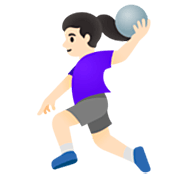 🤾🏻‍♀️ Emoji Mujer Jugando Al Balonmano: Tono De Piel Claro en Google 15.0.