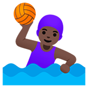 🤽🏿‍♀️ Emoji Mujer Jugando Al Waterpolo: Tono De Piel Oscuro en Google 15.0.