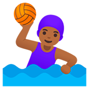 Mujer Jugando Al Waterpolo: Tono De Piel Oscuro Medio Google 15.0.