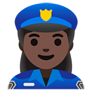 Emoji 👮🏿‍♀️ Poliziotta: Carnagione Scura su Google 15.0.