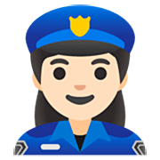 👮🏻‍♀️ Emoji Agente De Policía Mujer: Tono De Piel Claro en Google 15.0.