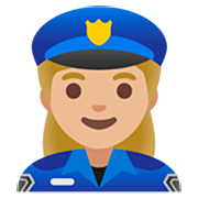 👮🏼‍♀️ Emoji Agente De Policía Mujer: Tono De Piel Claro Medio en Google 15.0.