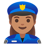 👮🏽‍♀️ Emoji Agente De Policía Mujer: Tono De Piel Medio en Google 15.0.