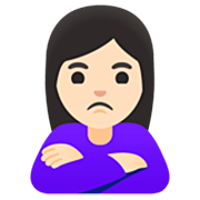 Emoji 🙎🏻‍♀️ Donna Imbronciata: Carnagione Chiara su Google 15.0.